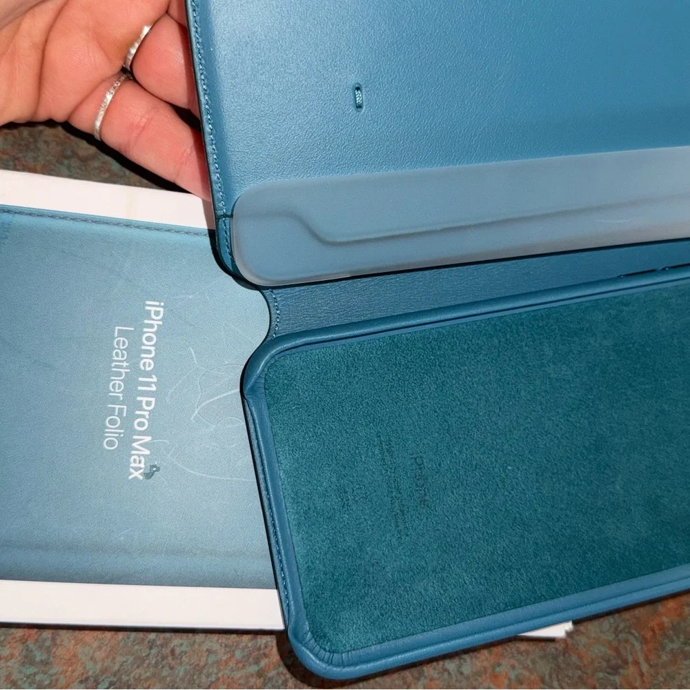 Apple iPhone 11 Pro‎ Max Leather Folio - greenish blue Brand NEW